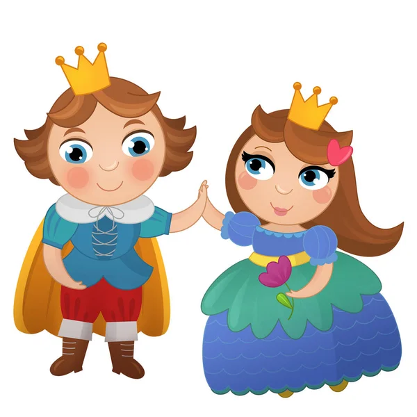 아이들을 삽화에서 왕자와 공주와 — 스톡 사진