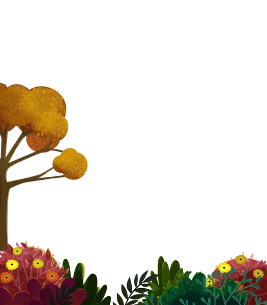 Desenhos Animados Árvore Elemento Natureza Fundo Branco Ilustração Para Crianças — Fotografia de Stock