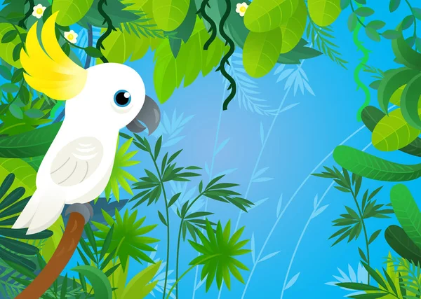 Zeichentrickszene Mit Dschungeltier Illustration Für Kinder — Stockfoto