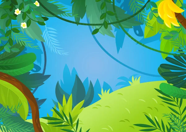 Cartoon Scene Jungle Animals Illustration Children — Stockfoto