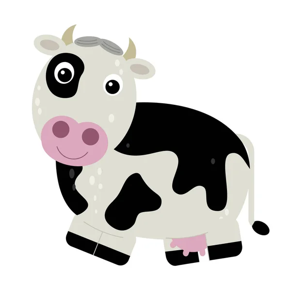 Cartoon Sketch Scene Cow Bull Looking Smiling Illustration Children — Foto de Stock