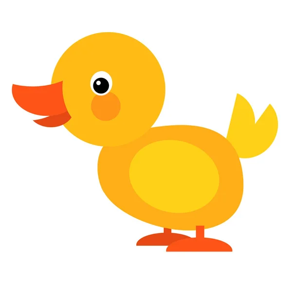 Cartoon Happy Farm Animal Cheerful Duck Illustration Children — Foto Stock