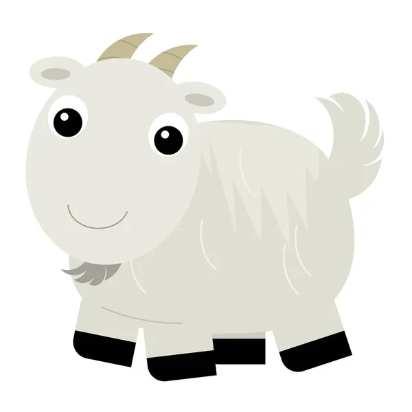 Cartoon Scene Happy Goat Standing Illustration Children — Stockfoto