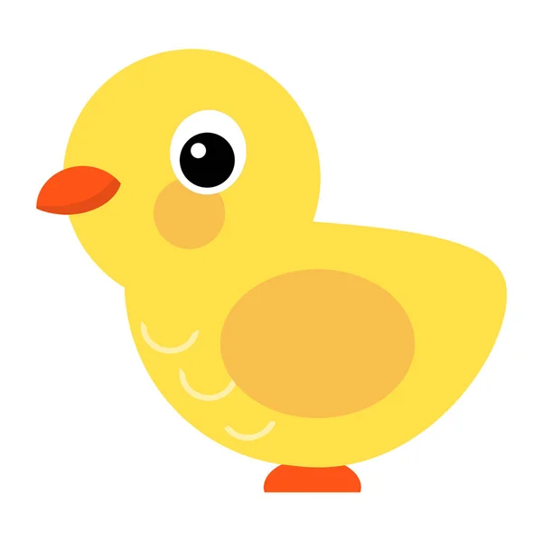 Cartoon Scene Little Chicken Standing Looking Smiling White Background Illustration — Stockfoto