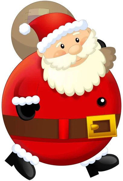 Cartoon Santa Claus Isolated Illustration Children — стоковое фото