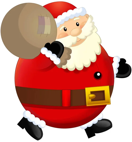 Cartoon Santa Claus Isolated Illustration Children — Zdjęcie stockowe