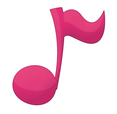 renkli notalı karikatür sahnesi çocuklar için izole bir illüstrasyon