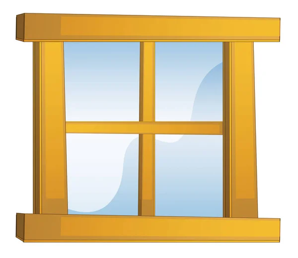 Cartoon Szene Mit Holzfenster Isolierte Illustration Für Kinder — Stockfoto