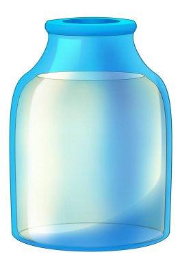 Sıvı veya ilaç kutusu için çizgi film elementi cam şişe Çocuklar için izole illüstrasyon