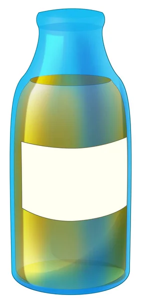 Cartoon Element Glass Bottle Liquid Medicine Container Isolated Illustration Children — Stock Photo, Image