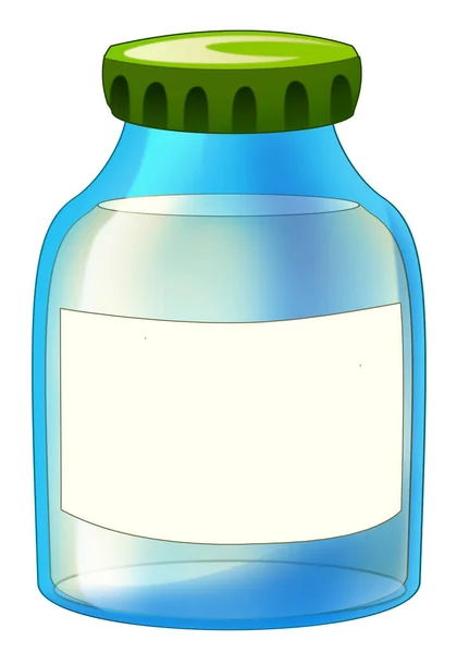 Cartoon Element Glazen Fles Voor Vloeistof Medicijn Container Geïsoleerde Illustratie — Stockfoto