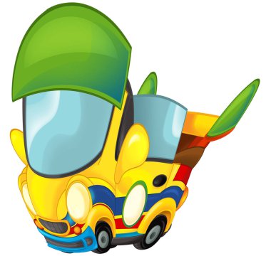Çizgi film komik şehir arabası. Küçük sedan çocuklar için izole edilmiş.