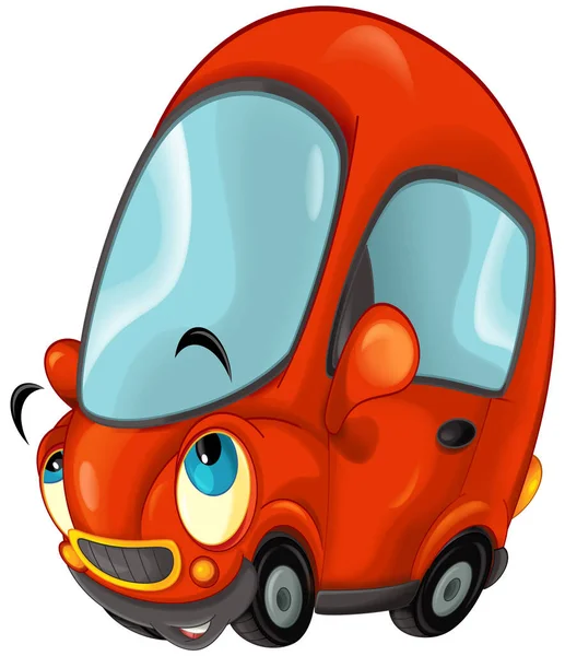 Cartoon Lustige Stadt Auto Kleine Limousine Isolierte Illustration Für Kinder — Stockfoto