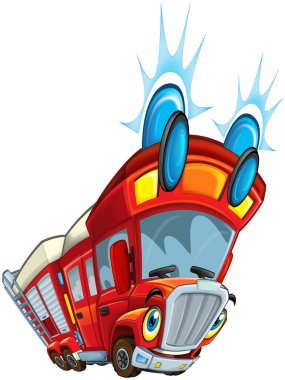 Çizgi filmdeki komik itfaiyeci çocuk resimlerini izole etti.