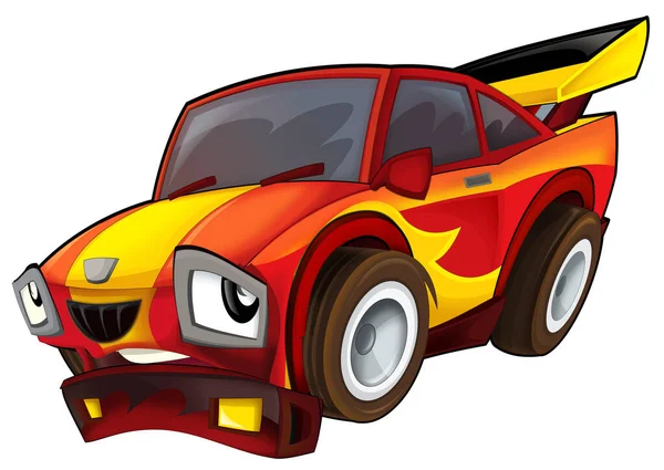 Kreskówka Śmieszne Miasto Sedan Sportowe Samochód Odizolowana Ilustracja Dla Dzieci — Zdjęcie stockowe