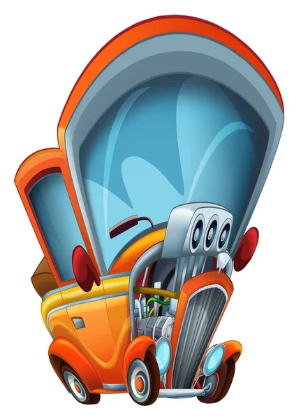 cool looking cartoon hod rod isolated illustration for children