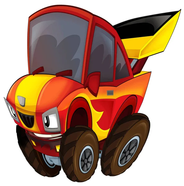 cool looking cartoon offroad car isolated illustration for children