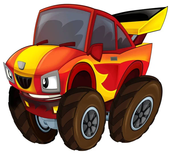 cool looking cartoon offroad car isolated illustration for children