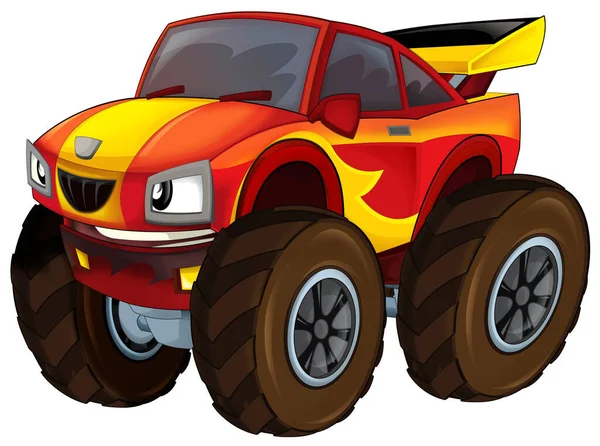 Koele Cartoon Offroad Auto Geïsoleerde Illustratie Voor Kinderen — Stockfoto