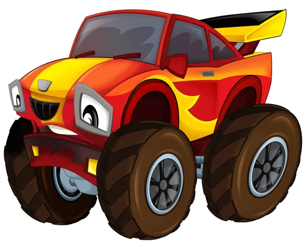 Cool Looking Cartoon Offroad Car Isolated Illustration Children — Stock Photo, Image