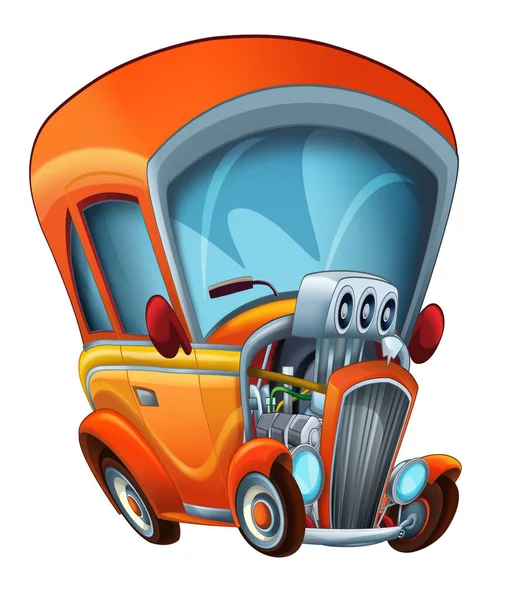 cool looking cartoon hot rod isolated - illustration for children