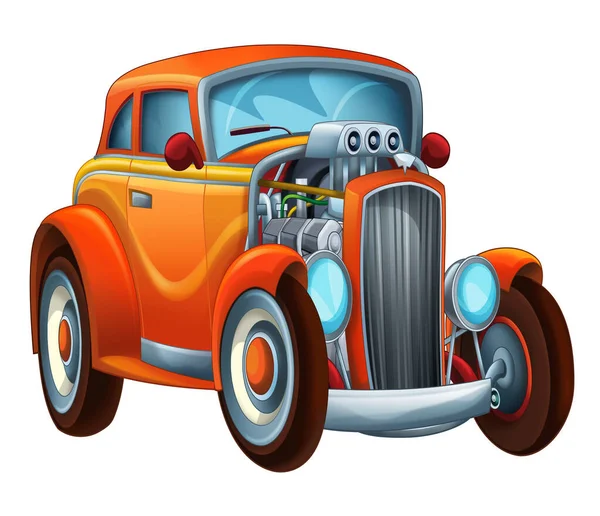 cool looking cartoon hot rod isolated - illustration for children