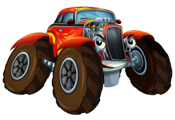 cool looking cartoon hot rod off road isolated - illustration for children