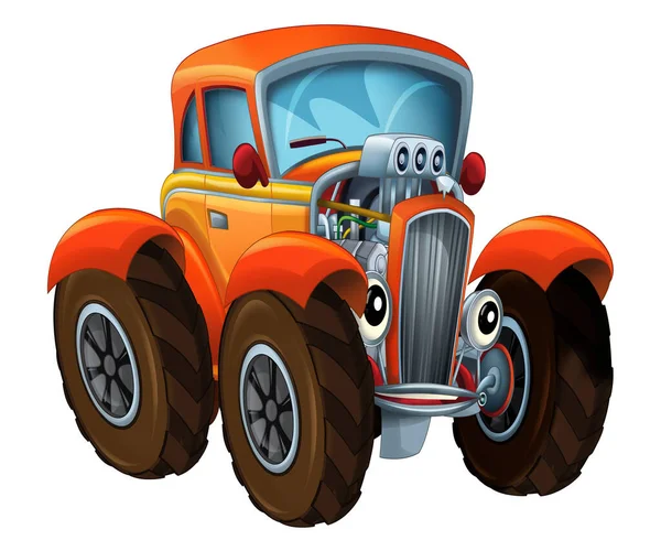cool looking cartoon hot rod off road isolated - illustration for children