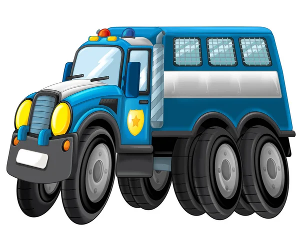 Cartoon Glücklich Und Lustig Road Polizeiauto Das Aussieht Wie Monster — Stockfoto