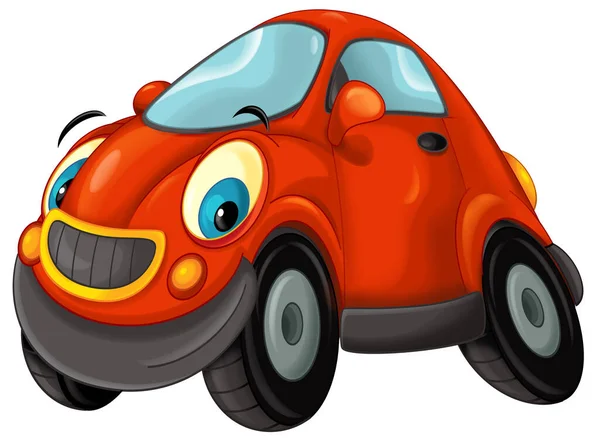 Fajne Patrząc Kreskówki Sportowe Samochód Izolowane Ilustracja Dla Dzieci — Zdjęcie stockowe