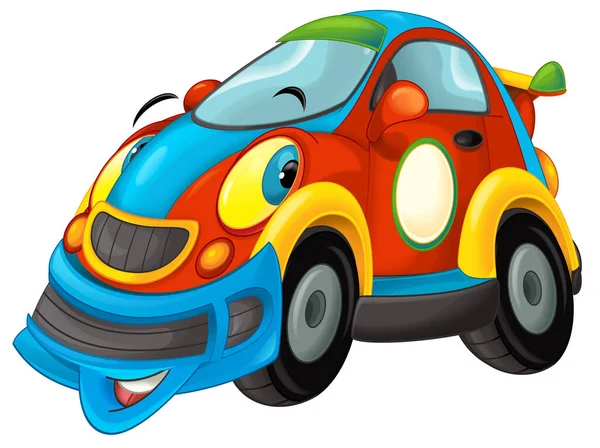 Cool Regarder Dessin Animé Voiture Sport Illustration Isolée Pour Les — Photo