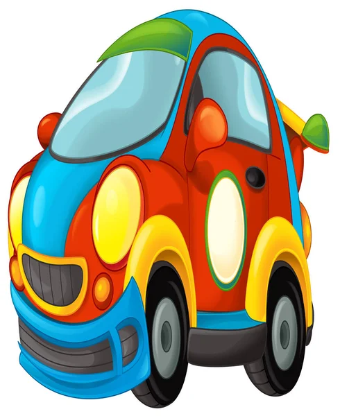 Fresco Cercando Cartone Animato Auto Sportiva Isolato Illustrazione Bambini — Foto Stock