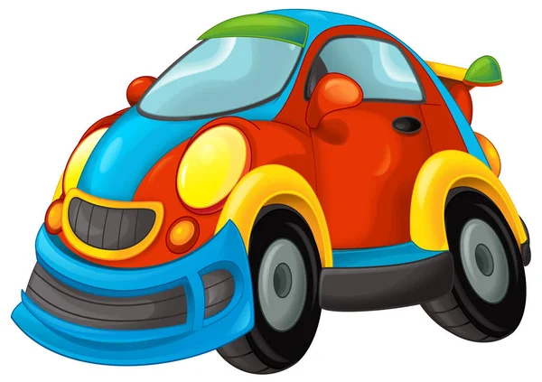 Fresco Cercando Cartone Animato Auto Sportiva Isolato Illustrazione Bambini — Foto Stock