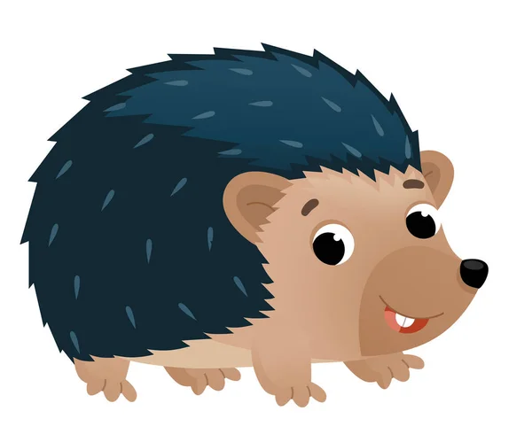 Cartoon Scene Cheerful Hedgehog White Background Illustration Children — 스톡 사진