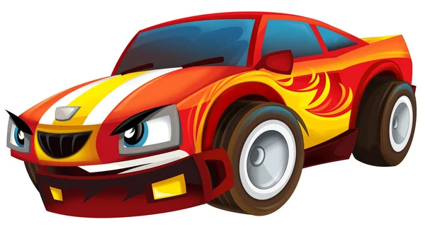 Cool Looking Cartoon Sports Car Isolated Illustration Children — Stock Photo, Image