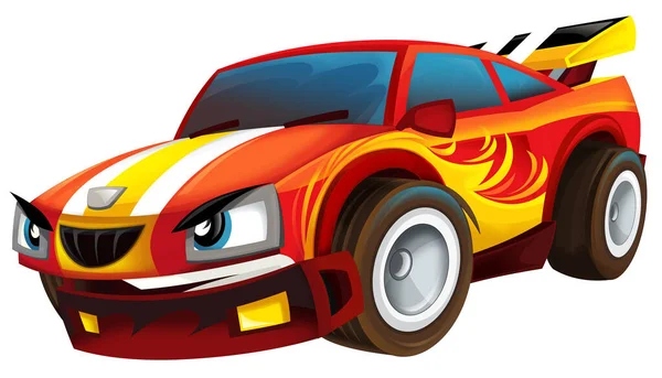 Cool Uitziende Cartoon Sport Auto Geïsoleerde Illustratie Voor Kinderen — Stockfoto