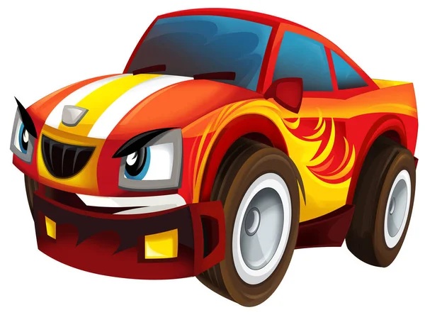 Cartoon Cool Ogende Sport Auto Geïsoleerde Illustratie Voor Kinderen — Stockfoto