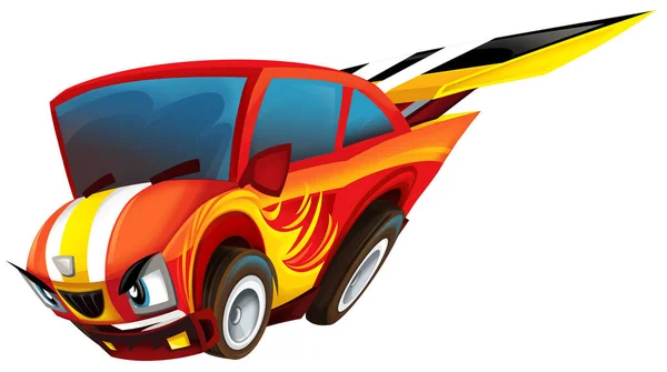 Cartoon Cool Aussehende Sportwagen Isolierte Illustration Für Kinder — Stockfoto