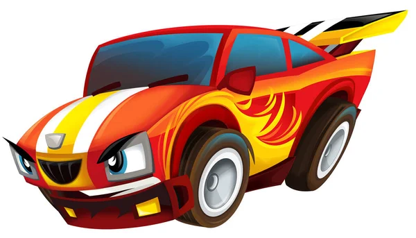 cartoon cool looking sports car isolated illustration for children