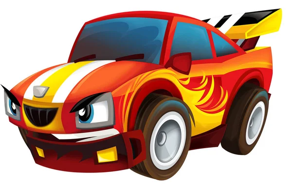 Cartoon Cool Looking Sports Car Isolated Illustration Children — Stock Photo, Image