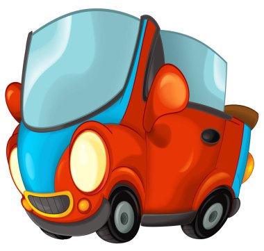 Spor arabalı karikatür sahnesi çocuklar için sedan Cabriolet çizimi