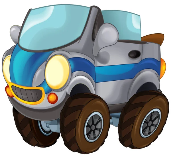 Cartoon Scene Met Sport Auto Sedan Cabriolet Illustratie Voor Kinderen — Stockfoto