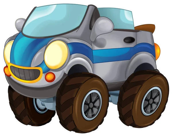 Cartoon Scene Sports Car Sedan Cabriolet Illustration Children — Stock Photo, Image
