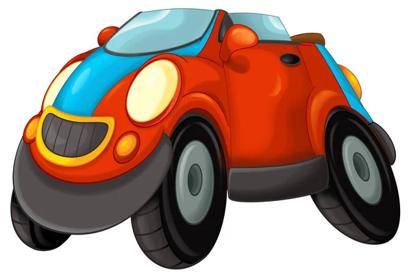 Scena Cartone Animato Con Auto Sportive Berlina Cabriolet Illustrazione Bambini — Foto Stock