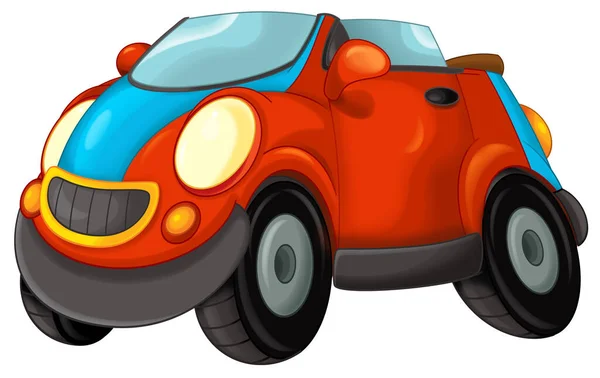 Cartoon Scene Met Sport Auto Sedan Cabriolet Illustratie Voor Kinderen — Stockfoto