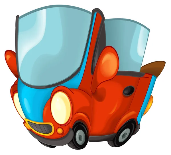 Cartoon Szene Mit Sportwagen Limousine Cabrio Illustration Für Kinder — Stockfoto