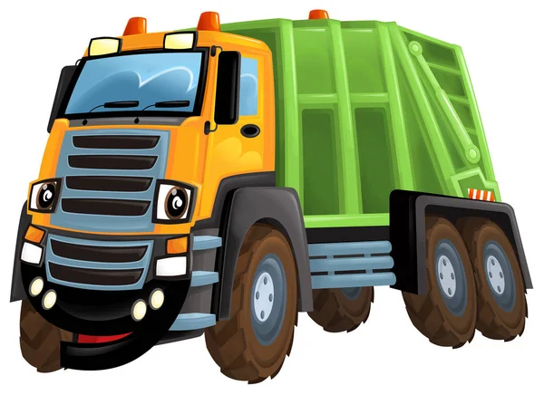 卡通片场景 白色背景图为儿童提供的工业卡车 — 图库照片