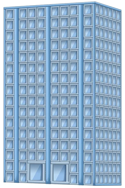Σκηνή Κινουμένων Σχεδίων Σύγχρονο Ουρανοξύστη Απομονωμένο Λευκό Φόντο Εικονογράφηση Για — Φωτογραφία Αρχείου