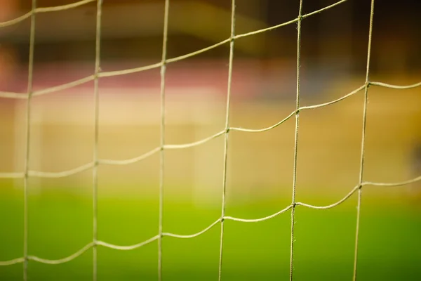 Futebol gol net close up — Fotografia de Stock