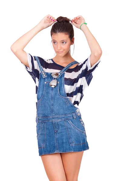 Portrait of a young women making funny face — Stock Photo, Image